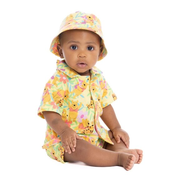 Winnie the Pooh Baby Boys Resort Short Set with Matching Hat, 3-Piece, Size 0/3M - Picture 2 of 6
